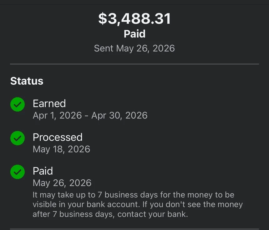 Painel do Facebook — US$ 3.488,31