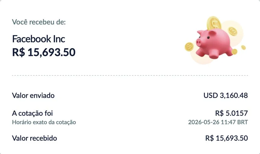 Recebido — R$ 15.693,50